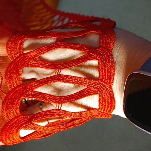 CHI CHI's LONDON* Red Lavinia Tea length dress crinoline satin lining sz UK 12 - Picture 8 of 17